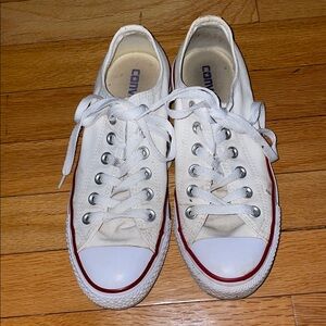 Converse White and Red Low-Top Sneakers